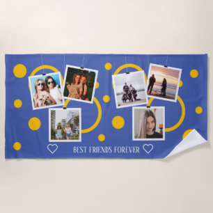 Bester Freund für immer, personalisiert 6 FotoColl Strandtuch