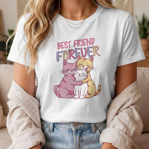 Bester Freund für immer Süße Katzen Typografie T-Shirt