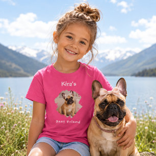 Bester Freund Hund Foto Rosa Mädchen T-Shirt