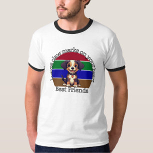 Bester Freund Hunde Liebhaber Ringer T-Shirt – Fre