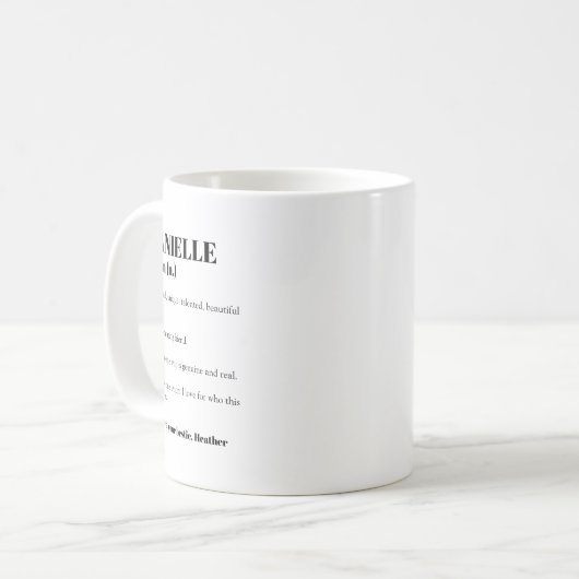 Bester Freund individuelle Name Geschenk von Herze Kaffeetasse (Vorderseite Links)