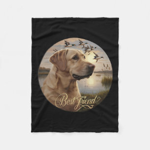 Bester Freund Jagdgelben Labrador Hund mit Enten Fleecedecke