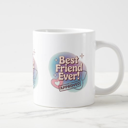 Bester Freund je, gebilligtes Textdesign Jumbo-Tasse (Rechts)