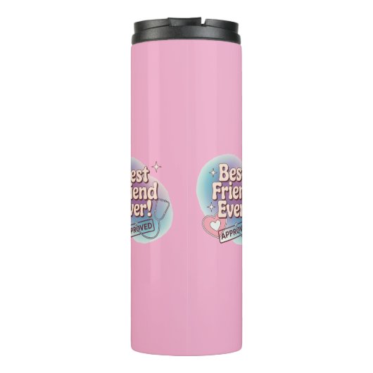 Bester Freund je, gebilligtes Textdesign Thermosbecher (Rückseite)