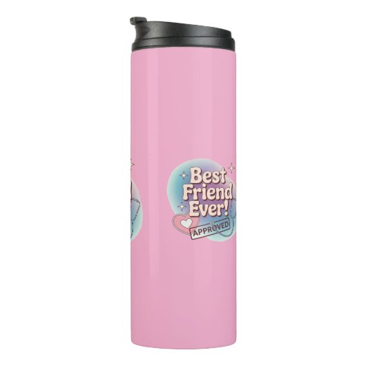 Bester Freund je, gebilligtes Textdesign Thermosbecher (Nach rechts gedreht)