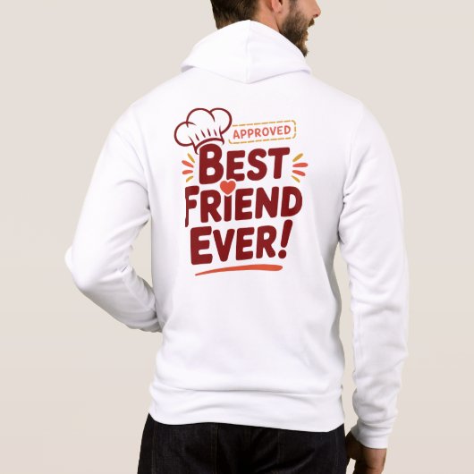 Bester Freund je genehmigtes Textdesign Hoodie (Rückseite)