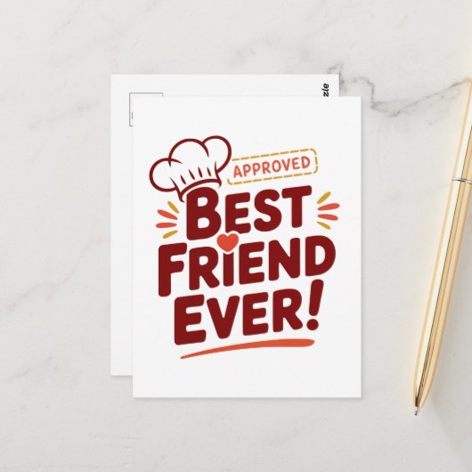 Bester Freund je genehmigtes Textdesign Postkarte (Vorderseite/Rückseite Beispiel)