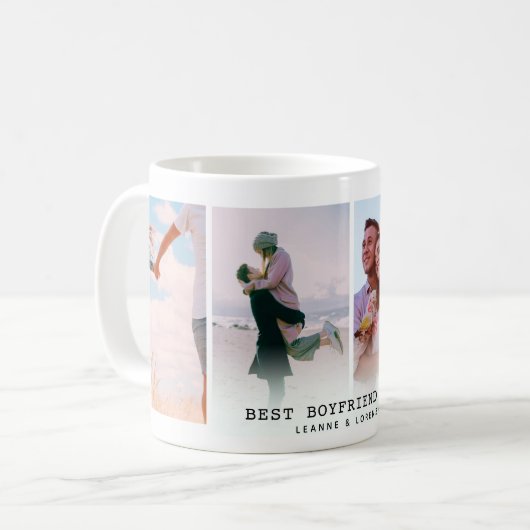 Bester Freund je | Moderne 4 FotoCollage Kaffeetasse (Vorderseite Links)