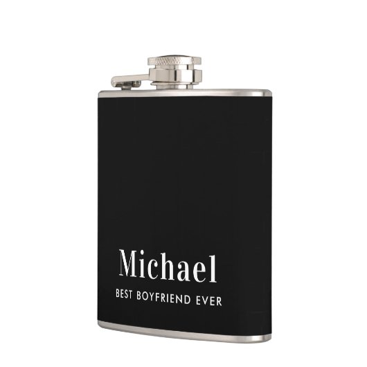 Bester Freund je Monogram Black Flachmann (Links)