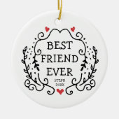 Bester Freund je Personalisierte Bestie BESTE FREU Keramik Ornament (Vorne)