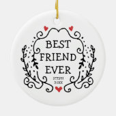 Bester Freund je Personalisierte Bestie BESTE FREU Keramik Ornament (Hinten)