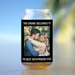 Bester Freund je Personalisiertes Foto Schwarz Dosenglas