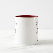Bester Freund je | Trendy Burgundy Boho Floral Zweifarbige Tasse (Mittel)