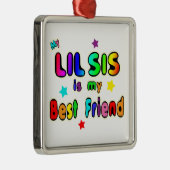Bester Freund Lil SIS Silbernes Ornament (Rechts)