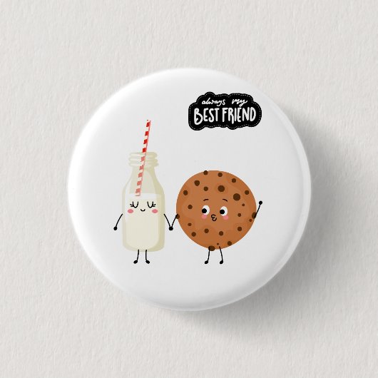 Bester Freund Milch & Keks Button (Vorderseite)