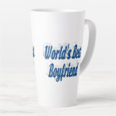 Bester Freund mit blauem Text Milchtasse (Rechte Ecke)