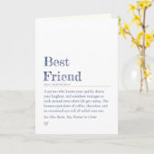 Bester Freund Moderner Wortdefinitionsstil Karte (Gelbe Blume)
