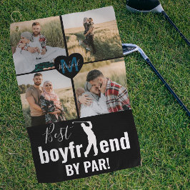 Bester Freund nach Par Foto Collage Monogram Golfhandtuch