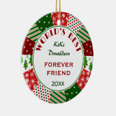 BESTER FREUND oder jeder-Weihnachtsgeschenk Keramik Ornament (Rechts)