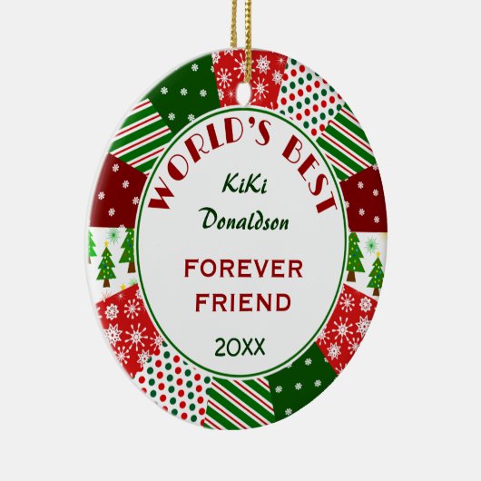 BESTER FREUND oder jeder-Weihnachtsgeschenk Keramik Ornament (Rechts)