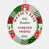 BESTER FREUND oder jeder-Weihnachtsgeschenk Keramik Ornament (Links)