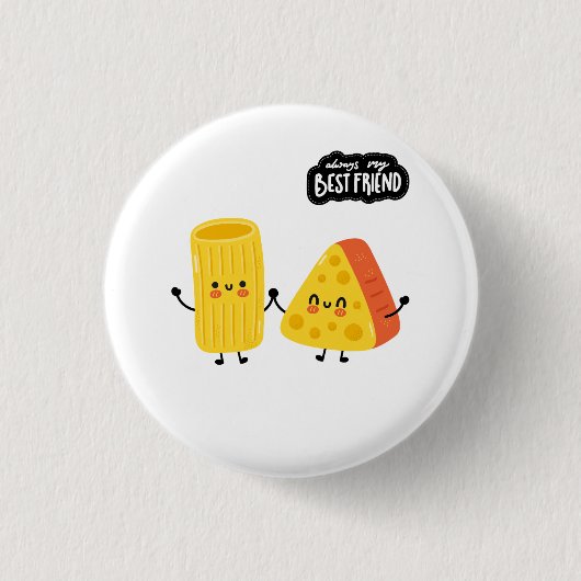 Bester Freund Pasta und Käse Button (Vorderseite)