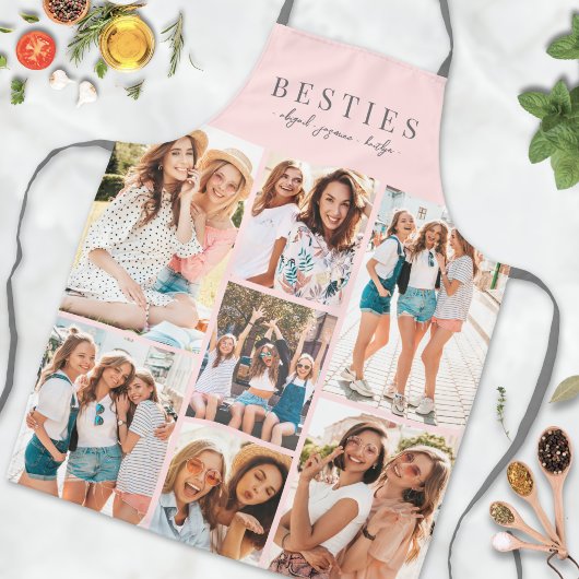 Bester Freund Pink BFF Fotocollage Schürze