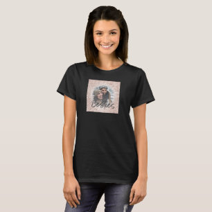 Bester Freund Pink Glitter Bestie Foto Erinnerungs T-Shirt