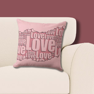 Bester Freund Pink Liebe Typografie-Muster  Kissen