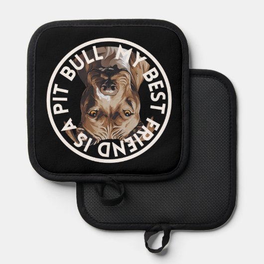 Bester Freund Pit Bull Terrier Topflappen (Vorderseite/Rückseite)