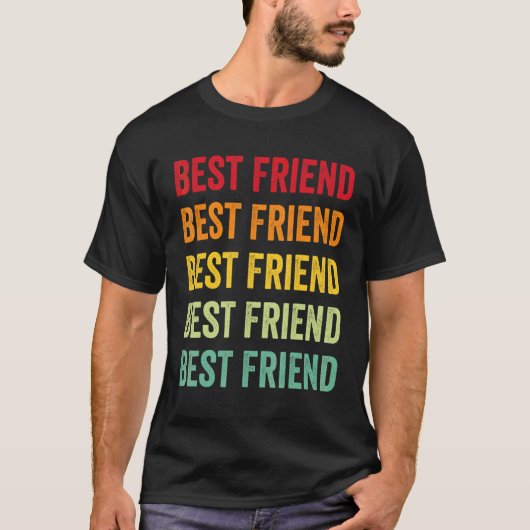 Bester Freund Regenbogen Text Bester Freund Farbi T-Shirt (Vorderseite)