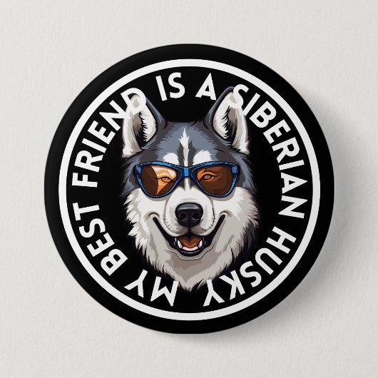 Bester Freund Siberian Husky Button (Vorderseite)