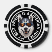 Bester Freund Siberian Husky Pokerchips (Vorderseite)