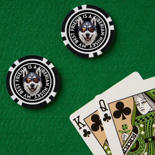 Bester Freund Siberian Husky Pokerchips (Pokertisch (doppelt))