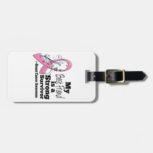 Bester Freund-starker Überlebend-Brustkrebs Gepäckanhänger (Vorderseite horizontal)