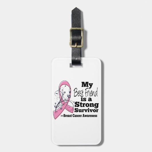 Bester Freund-starker Überlebend-Brustkrebs Gepäckanhänger (Vorderseite vertikal)