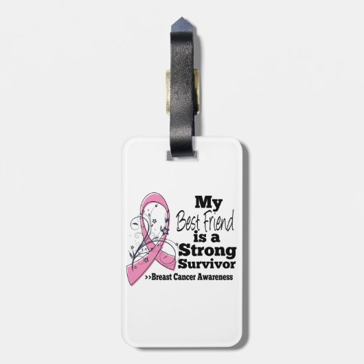 Bester Freund-starker Überlebend-Brustkrebs Gepäckanhänger (Rückseite vertikal)
