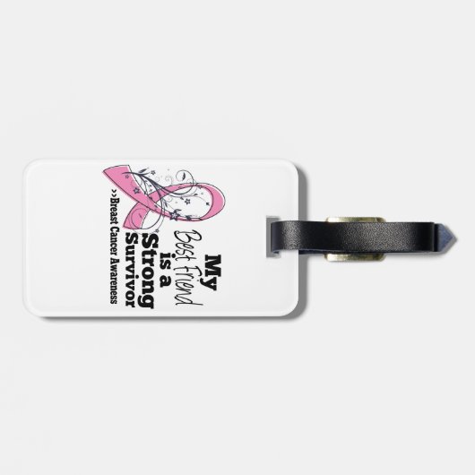 Bester Freund-starker Überlebend-Brustkrebs Gepäckanhänger (Rückseite horizontal)