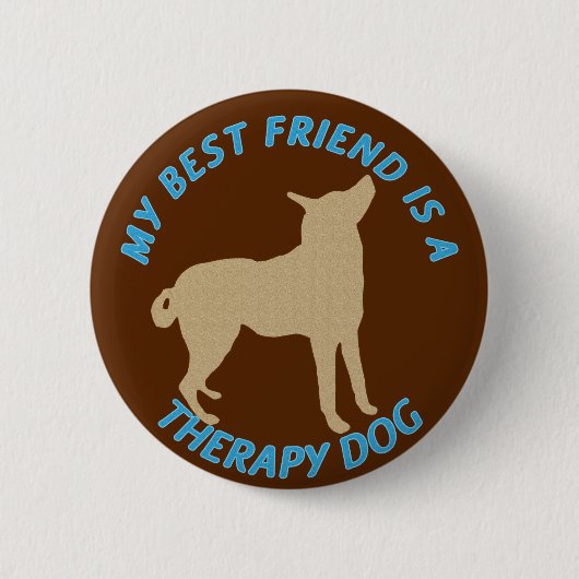 Bester Freund-Therapie-Hund Button (Vorderseite)