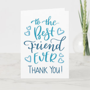 Bester Freund überhaupt Danke-Typografie in Blau Karte