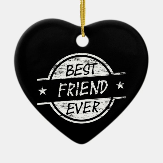 Bester Freund überhaupt weiß Keramik Ornament (Vorne)
