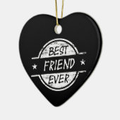 Bester Freund überhaupt weiß Keramik Ornament (Links)