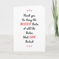 Bester Freund Vielen Dank Bestie Card