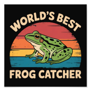 Bester Froschfänger der Welt Lustiges Meme Sarkast Fotodruck