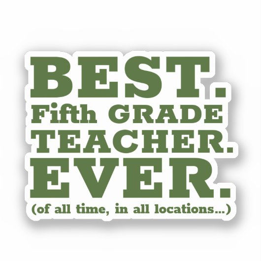 Bester Fünfter Lehrer je Aufkleber (Vorderseite)