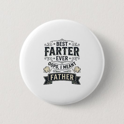 Bester Furzer Allerlustigster Vater Shirt Design_1 Button (Vorderseite)