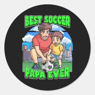 Bester Fußball-Papa Allerzeiten Vater des Tages fe Runder Aufkleber