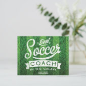 Bester Fußballtrainer in der Galaxie Postkarte (Stehend Vorderseite)