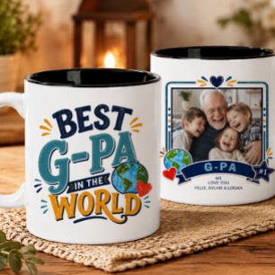 Bester G-Pa der Welt Foto-Tasse Zweifarbige Tasse