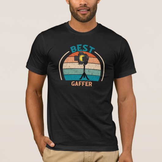 Bester Gaffer - Retro-Film-Crew T-Shirt (Vorderseite)
